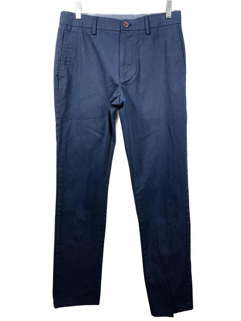 Old Navy Ultimate Slim Built-In Flex Chino Pants 30x32 Checkered Navy Blue